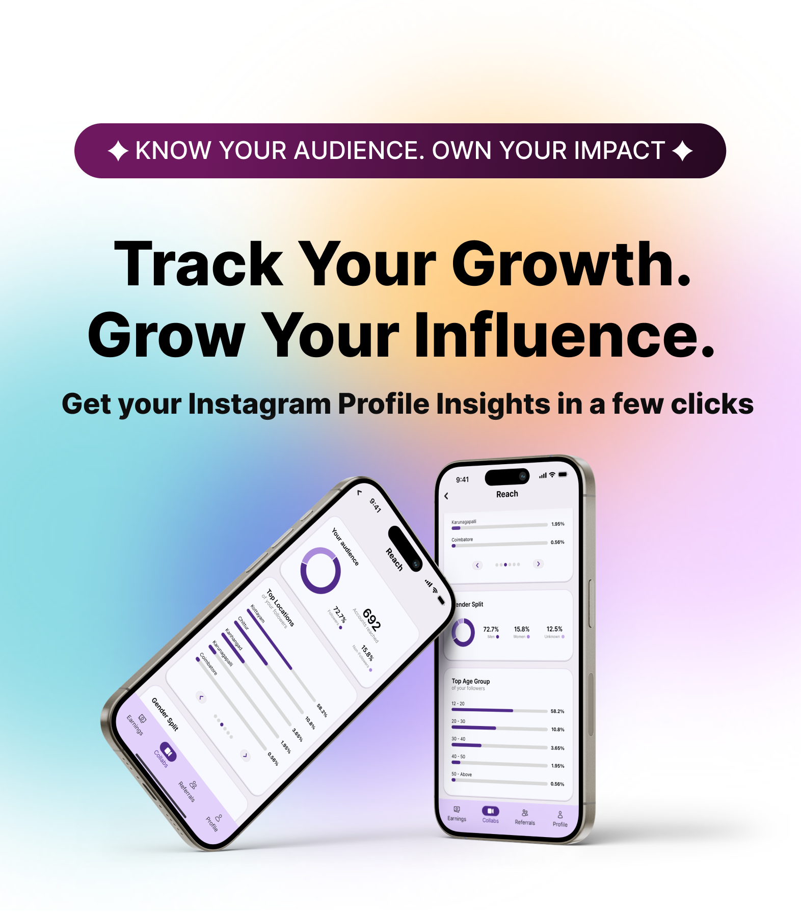 Know your audience. own your impact. Get Instagram profile insights in a few clicks